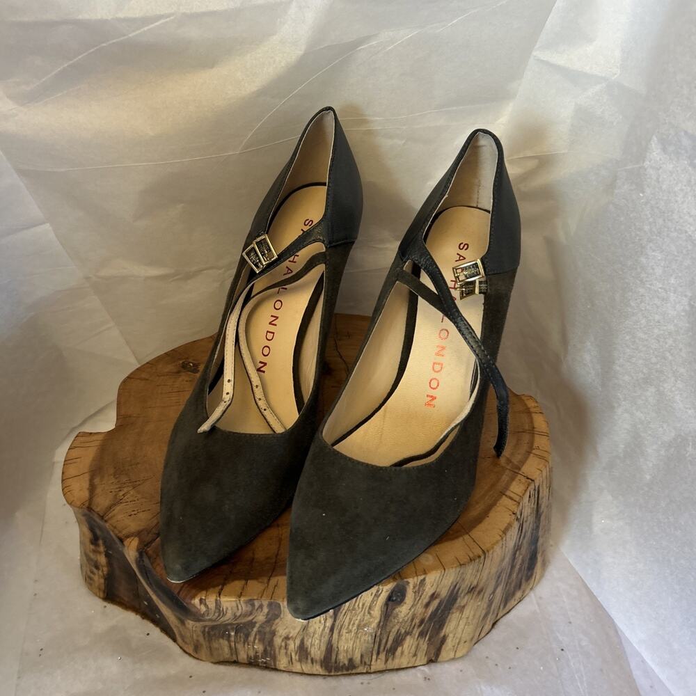Sacha London Woman’s 8.5 Green And Black Leather Heels